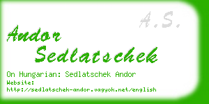 andor sedlatschek business card